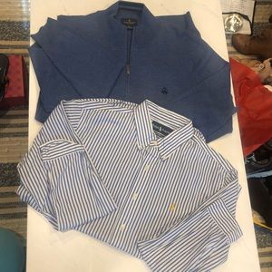 EUC MENS BUNDLE!!!  Brooks Brothers Pullover in blue / Polo RL button down Large